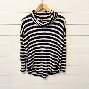 Lou & Grey | Women’s Stripped Turtleneck Stretchy Pullover Top Size Small